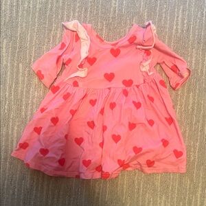 Vivie and ash baby girl pink dress with hearts (6-12 months)